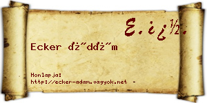 Ecker Ádám névjegykártya
