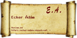 Ecker Ádám névjegykártya